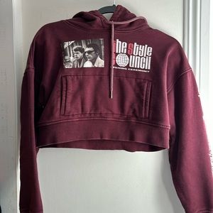 Ultra cropped open ceremony sweatshirt burgundy